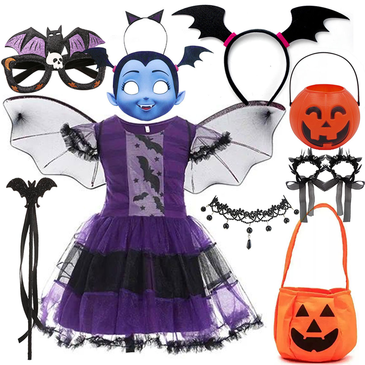 Cosplay Bat Prop - Girls Halloween Vampire Bat Costume Dress