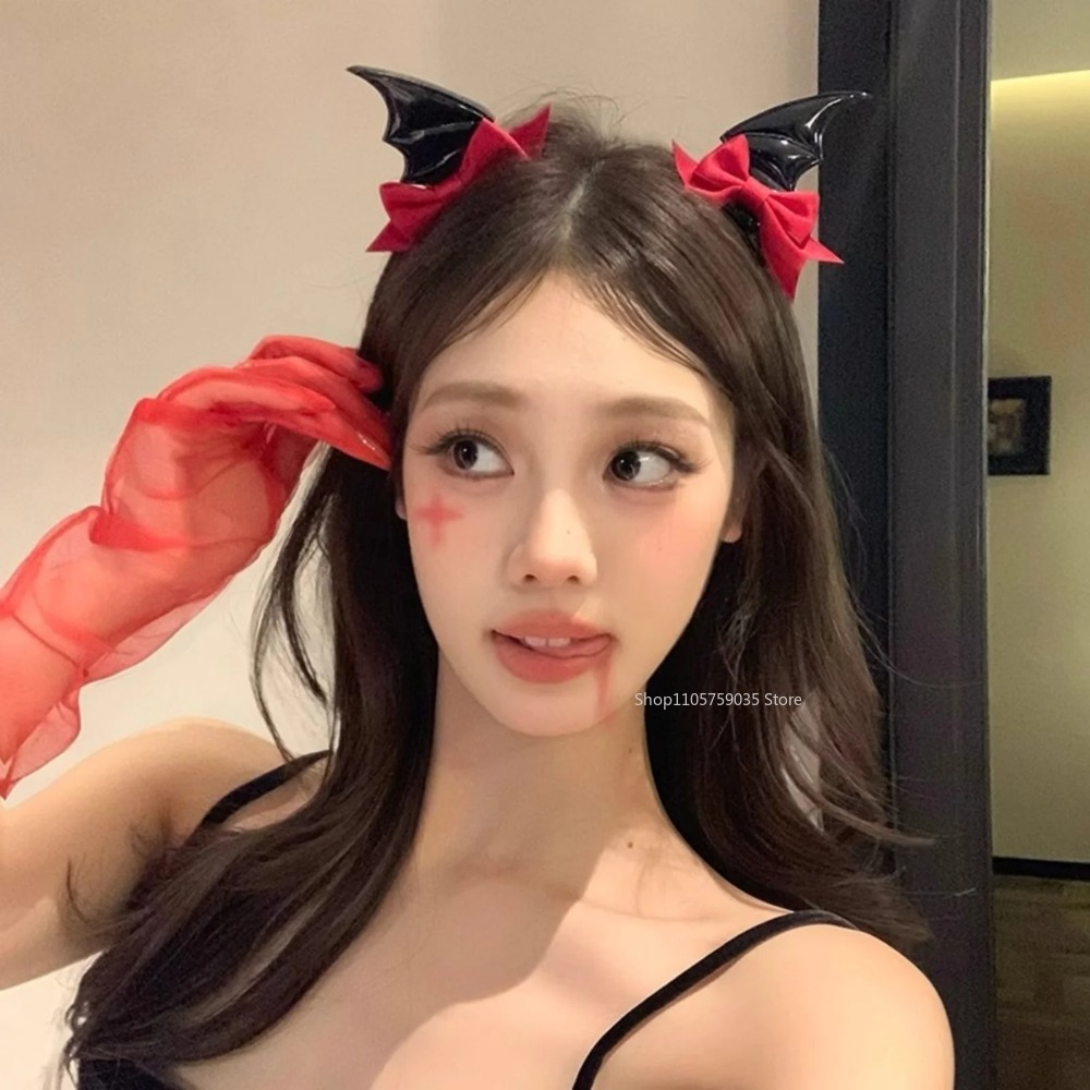 Halloween Devil Horn Bow Hair  - Cosplay Bat Prop recension och pris