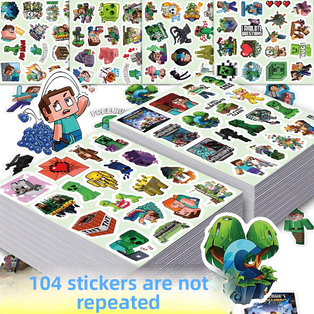 104pcs Minecrafte Stickers Cre - Cosplay Prop Dagger recension och pris