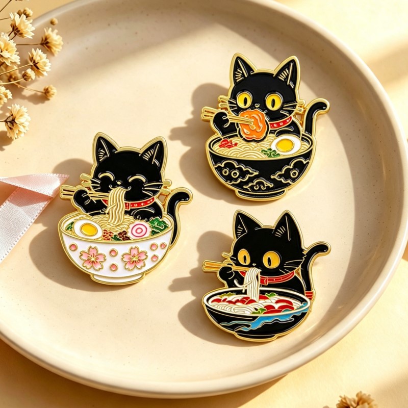 Cute Black Cat Eating Noodles  - Cosplay Prop Bag recension och pris