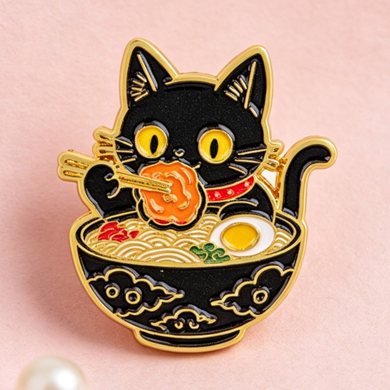 Cute Black Cat Eating Noodles  - Cosplay Prop Bag recension och pris